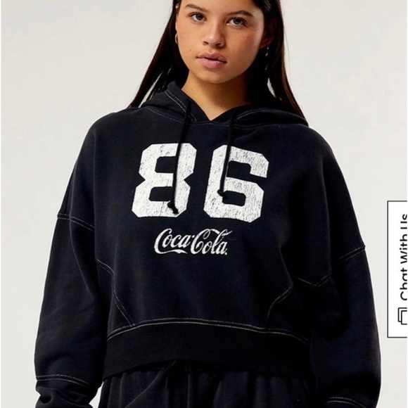 PacSun Coca-Cola Crop Hoodie NWT - Picture 1 of 5